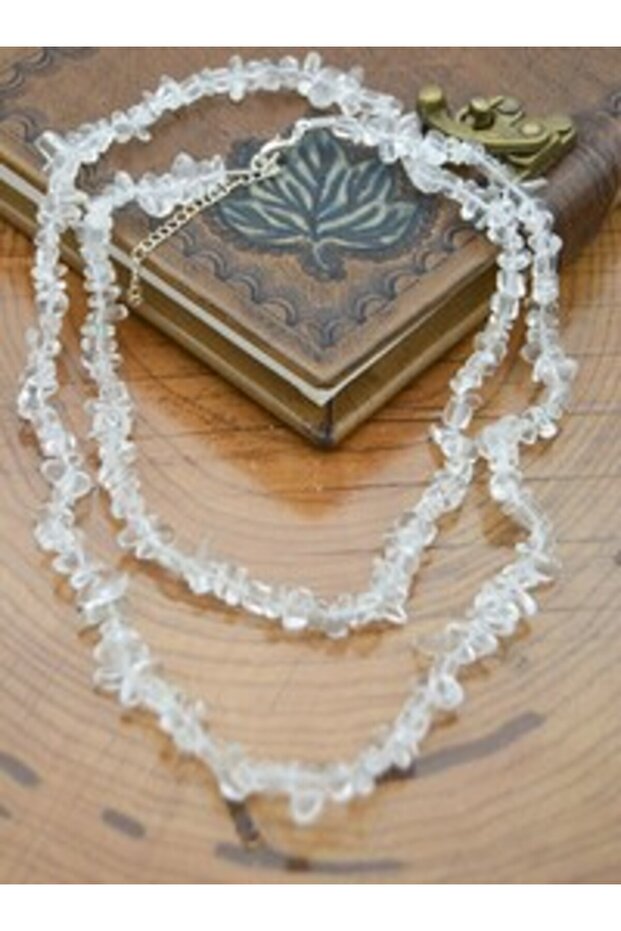Crystal Quartz Stone Necklace - Multicolor -