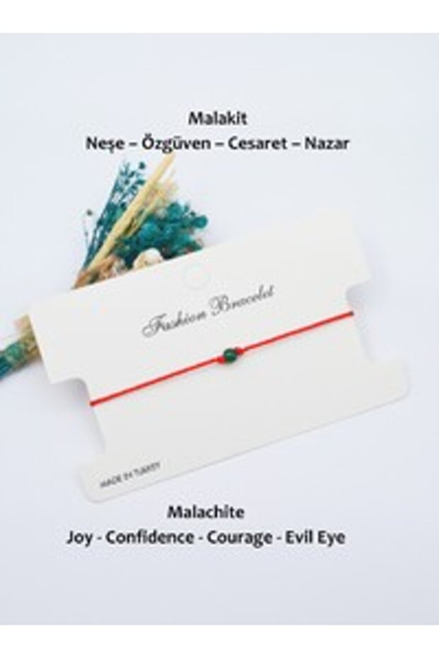 Malachite Natural Stone Bracelet - Red -