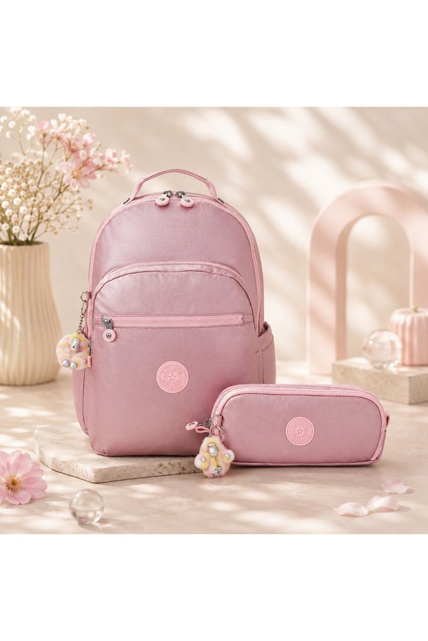 Girl's School Bag Set of 2 (Bag and Pen Holder) Kpsetkpki713502 - Pink