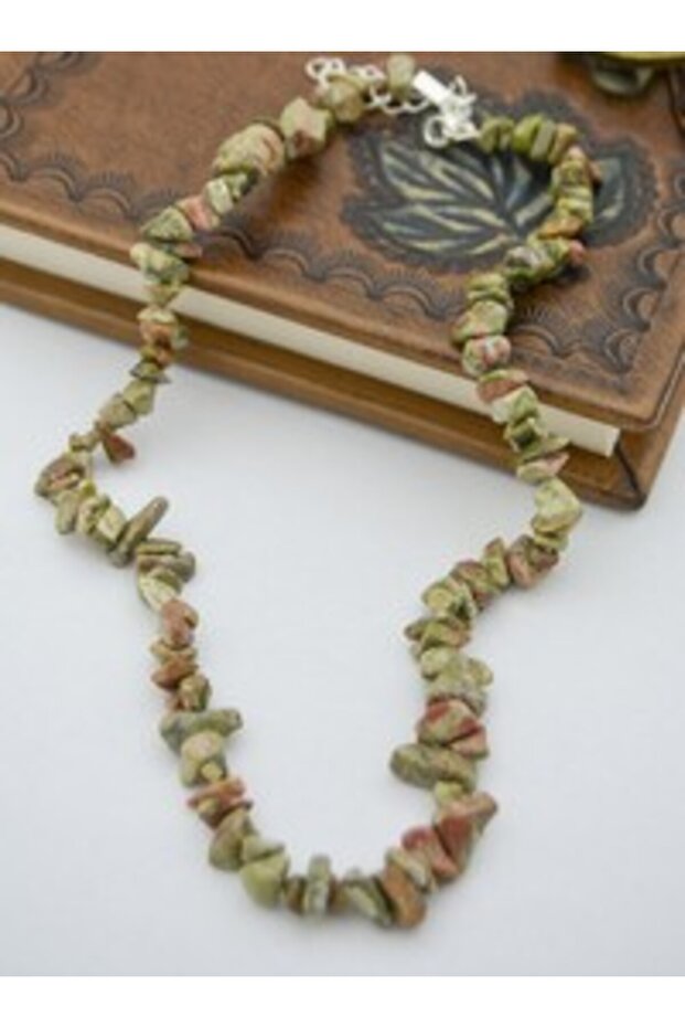 Unakite Stone Necklace - Multicolor -
