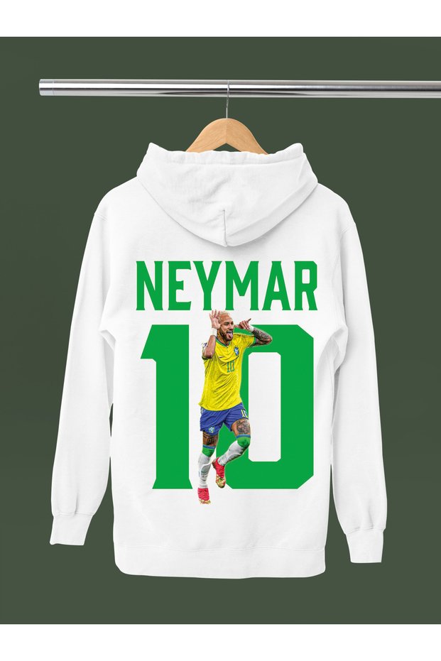 Neymar Jr. Printed Cotton Long Sleeve 3-Yarn Hooded Sweatshirt