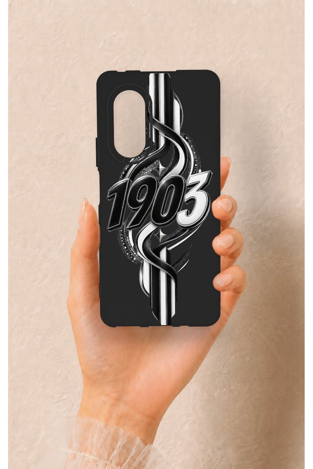 Huawei Nova 9Se Compatible Black and White Ivy Patterned Silicone Case