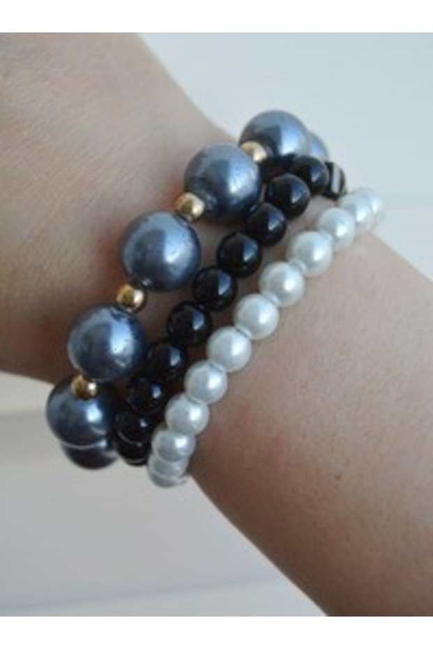 Pearl bracelet set - multicolored -