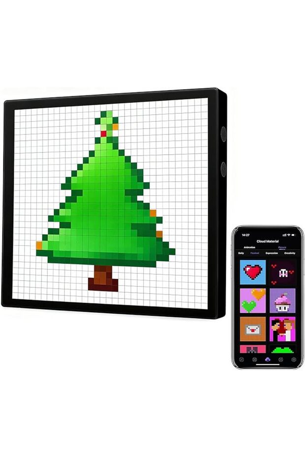 شاشة عرض LED للبكسل، شاشة عرض فنية للبكسل قابلة للبرمجة 32x32 مع تحكم عبر التطبيق للأطفال والصبيان والفتيات، إبداعية