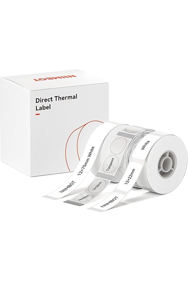 شريط طابعة الملصقات لطابعات D110/D11/D101، حزمة من 3 لفات متعددة الأحجام |   12 × 75 ملم أبيض