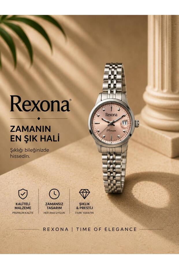 Women's Steel Cord Wristwatch 25 mm Pink Dial Silver Color with Date Display