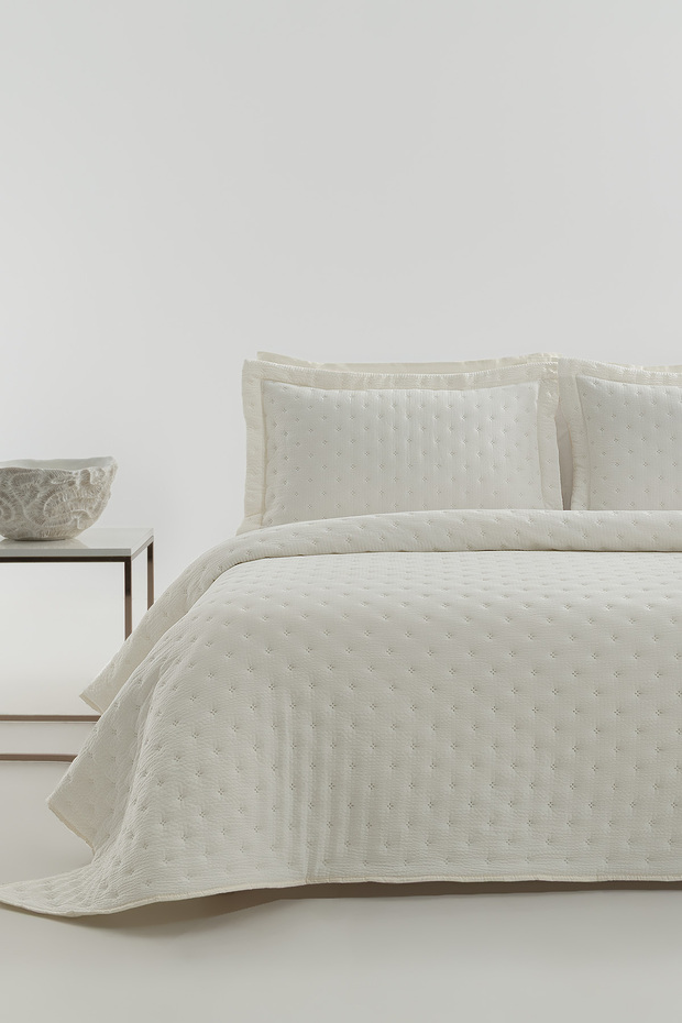 Grain Double Bedspread Set - Ecru