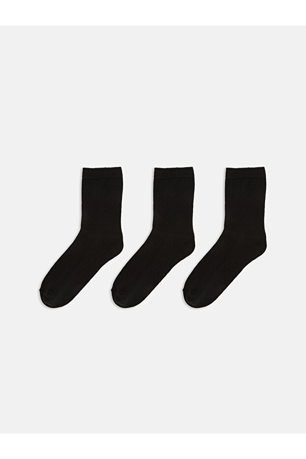 Alita City Black Plain 3-Pack Women's Socks with a Difference