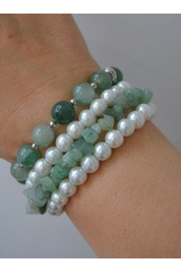 Aventurine Vein Bracelet Set - Multicolor -