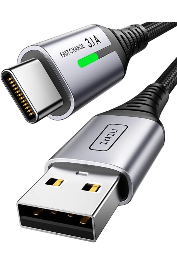 كابل INIU من النوع C بطول 2 متر، كابل شحن سريع USB A إلى USB C مجدول من النايلون بقوة 18 واط