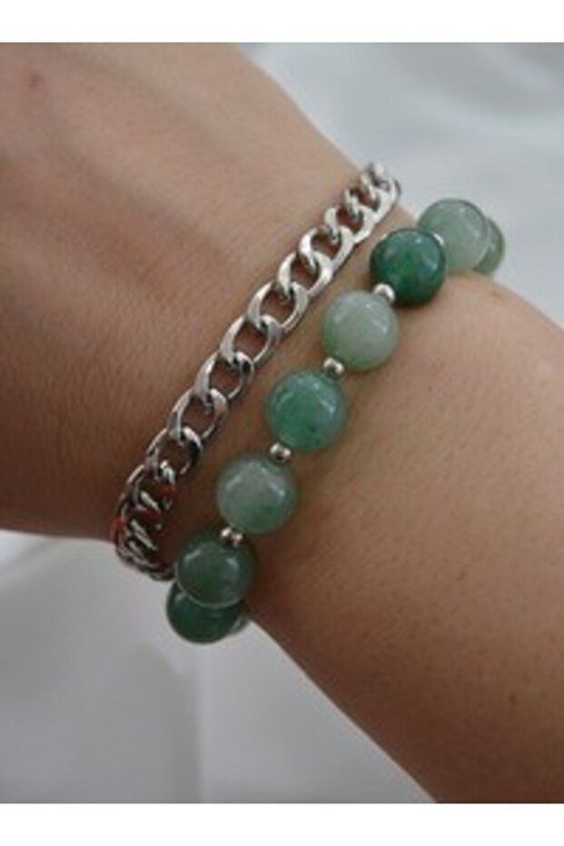 Aventurine Stone Double Bracelet - Multicolor