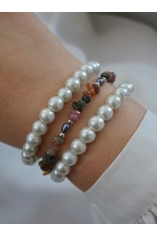 Turmaline Vein Bracelet Set - Multi-Colored
