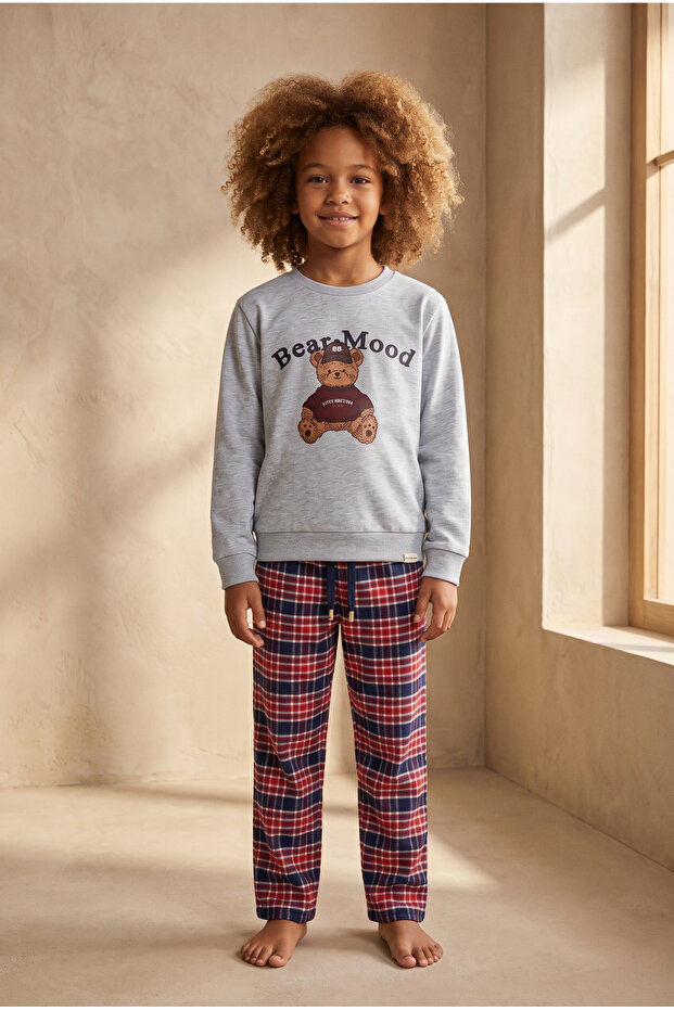 Boy's Cute Edition Teddy Printed Pajama Set