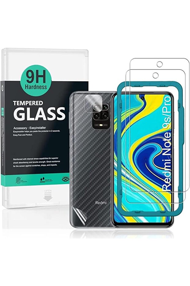 واقي شاشة لهاتف Redmi Note 9S / Redmi Note 9 Pro مقاس 6.67 بوصة، عبوة من قطعتين، زجاج مقوى بصلابة 9H