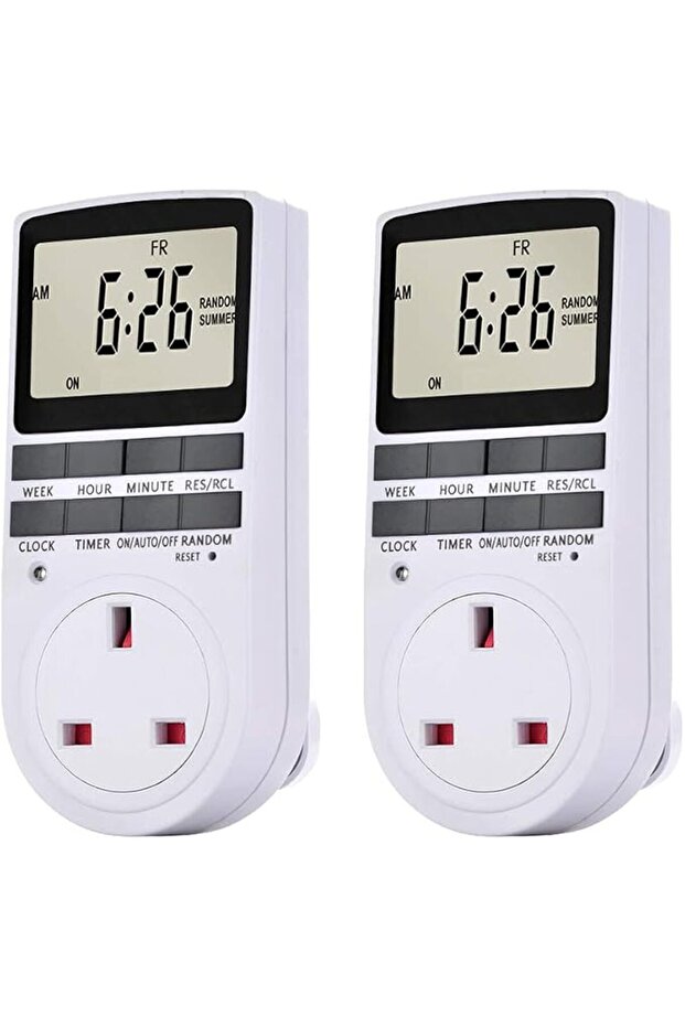2 Pack Digital Light Timer Plug, Outlet With LCD Display - 10 Programmable Switching Programs,