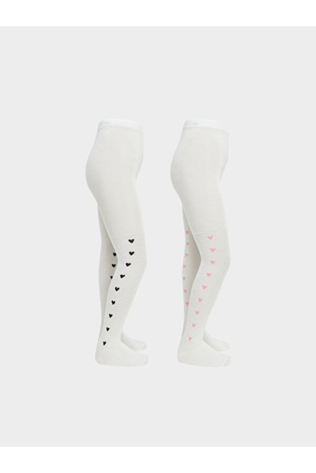 I Heart Embroidered Girls' Pantyhose 2-Pack from Freezen Store