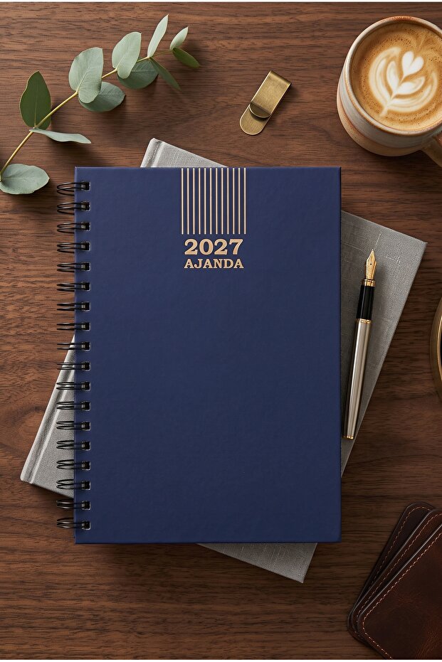 مفكرة يومية حلزونية متوسطة الحجم 2027 مسطرة 17x24
