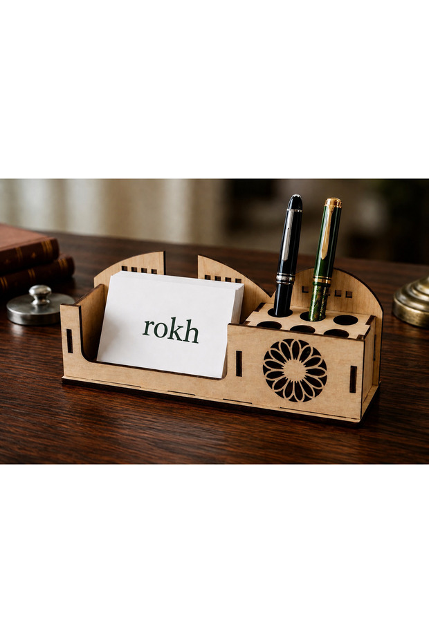 🪵 Wooden Desktop Organizer 🖊️ Business Card Holder Pen Holder 📇 Decorative Office Organizer 🎁 Gift
