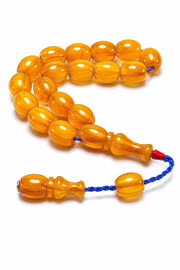 Sıkma Ateş Amber Mascot Large Grain Special Design Men's Prayer Beads