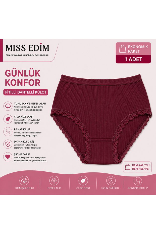 Corded Lace Detailed Panties Underwear