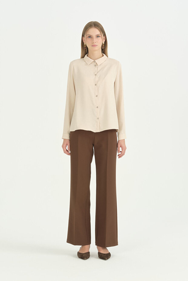 Stylish Shirt with Robal Design - Beige