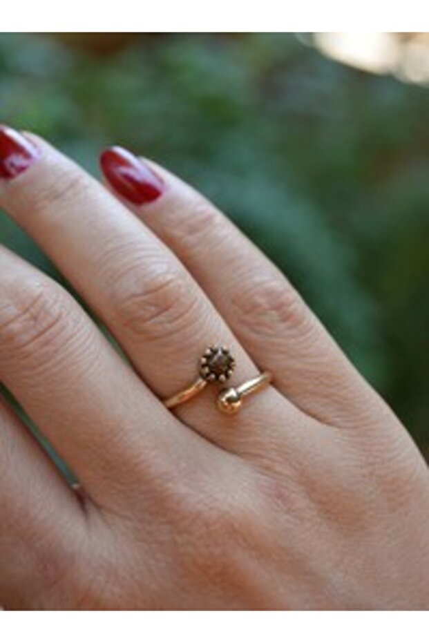 Cat's Eye Bronze Ring - Brown -