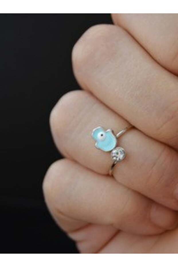 Enameled ring - silver color -