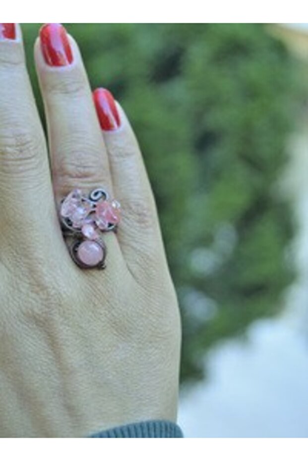 Kuvart Handmade Ring - Pink -
