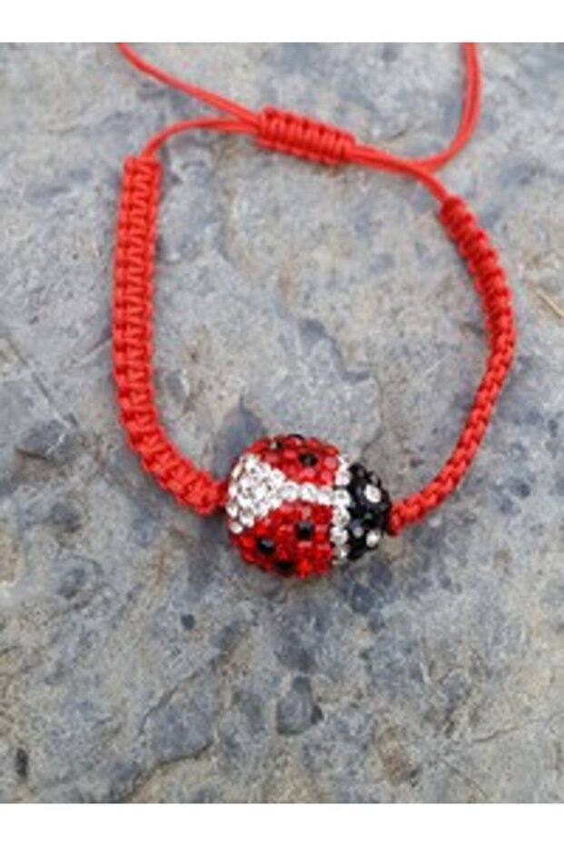 Handmade Ladybug Figured Bracelet - Red -