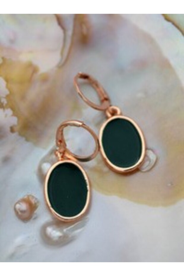 Anthea Roze Plated Earrings - Green -