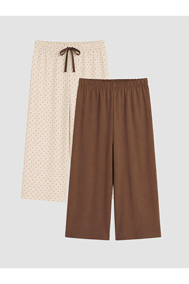 Esvab • Modern & Distinctive Embroidered Women's Capri Pajama Bottoms 2-Piece
