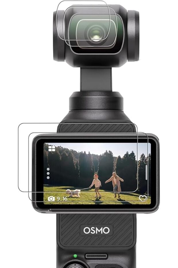واقي شاشة لـ DJI Osmo Pocket 4/3 (عبوة من قطعتين): واقي عدسة لـ Osmo Pocket 3/4 لـ DJI Osmo Pocket