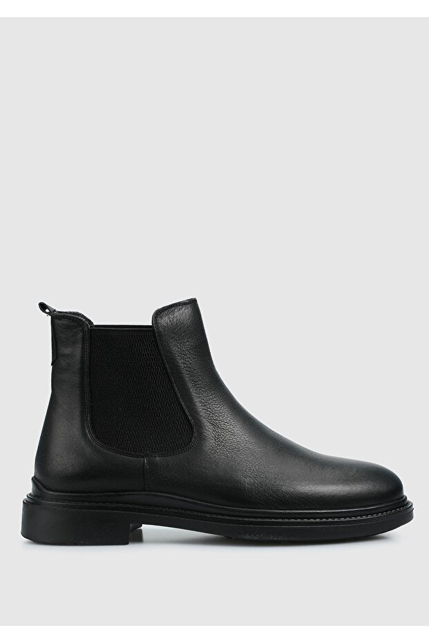 Black Leather Men's Boots