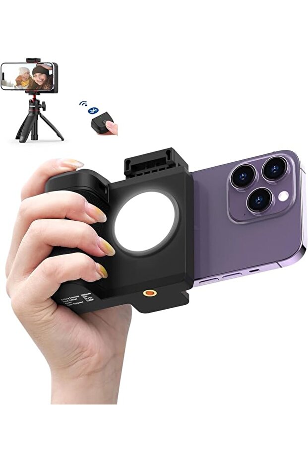 Camera Shutter Handle Grip, Smartphone Handle Holder with Wireless Shutter, Phone Filming Accessorie