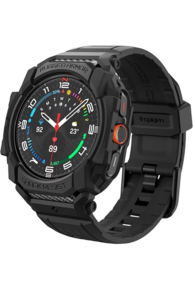 حافظة Spigen Rugged Armor PRO مصممة لساعة سامسونج جالاكسي ووتش ألترا 47 ملم مع حزام - حافظة متينة لساعة جالاكسي