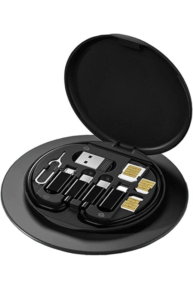 صندوق تخزين لتحويل كابلات USB، محول كابلات شحن متعددة الأنواع، أداة نقل البيانات ميكرو