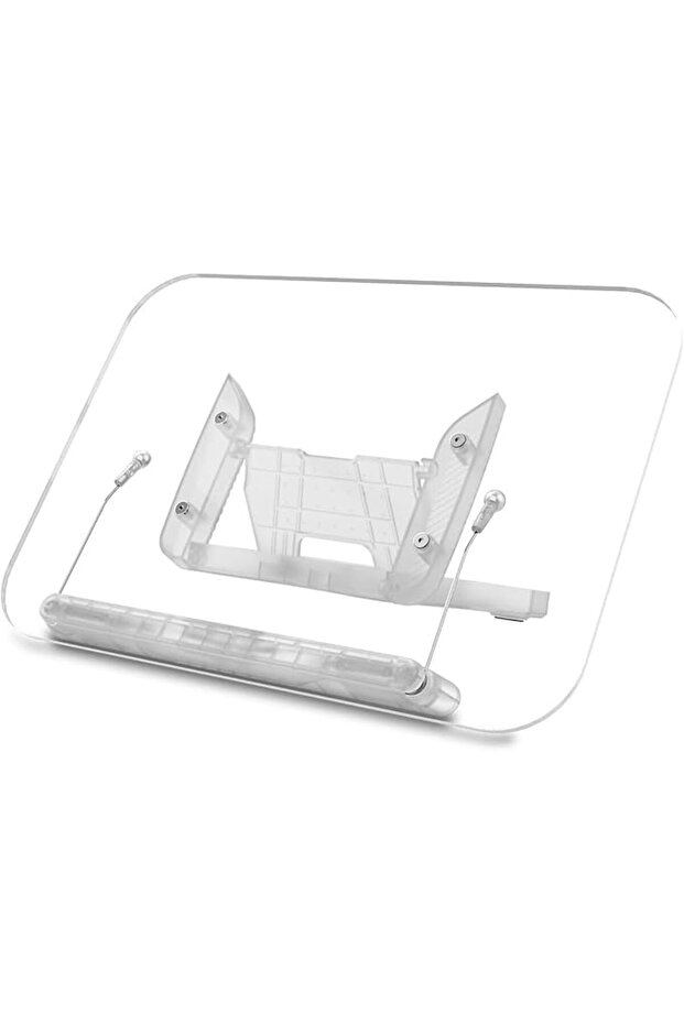 Acrylic Book Stand, Premium Adjustable Book Holder for Desk, 13 Angle Positions Foldable Ligh