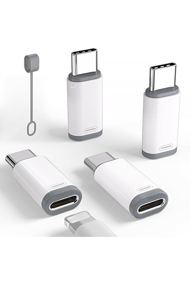 مجموعة من 4 محولات من لايتنينج إلى USB-C لهواتف آيفون 15/16/16 برو ماكس/بلس وسامسونج S24، تدعم الشحن والنقل البيانات