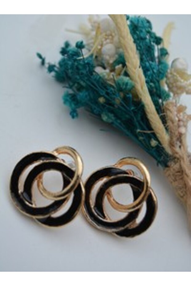 Spiral Design Earrings - Gold Color -