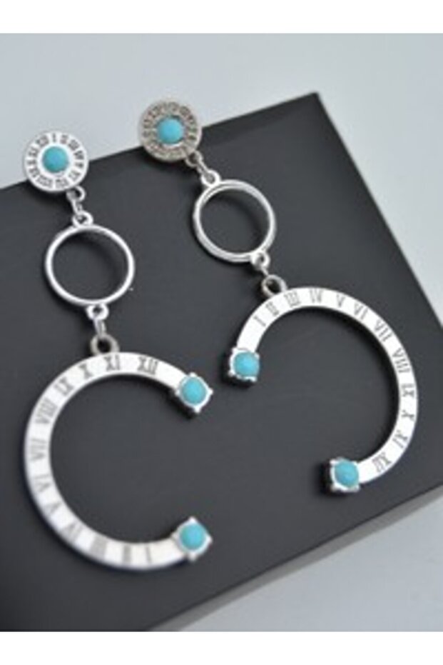 Roman numeral earrings - silver color -