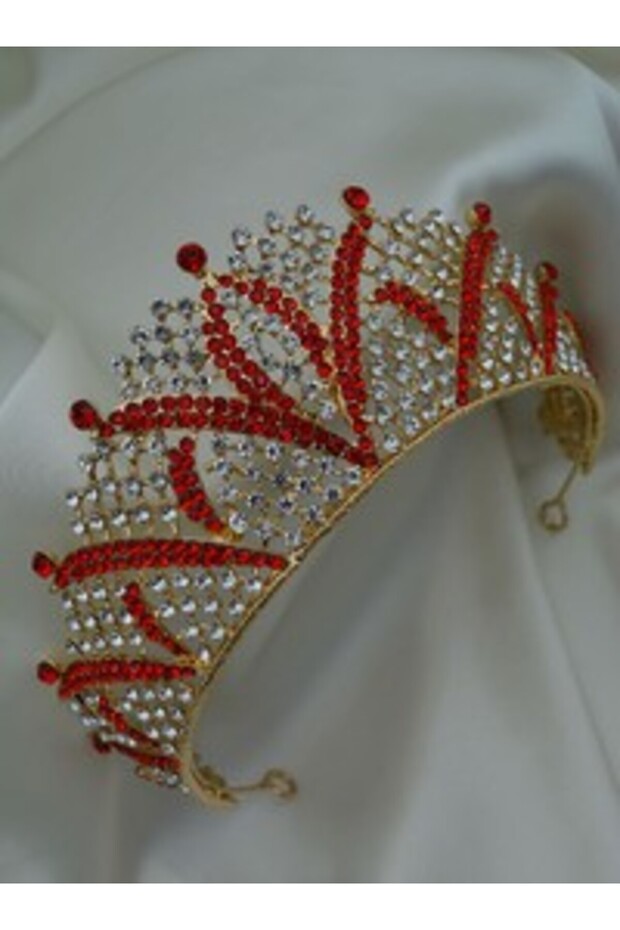 Wedding Engagement Chinese Bridal Crown - Red -
