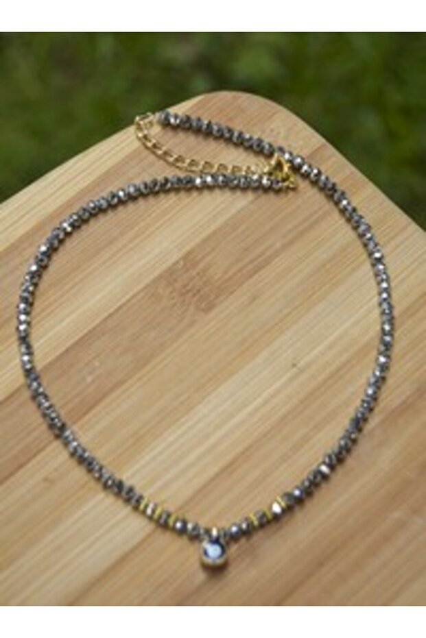 Czech Crystal Necklace - Gray -