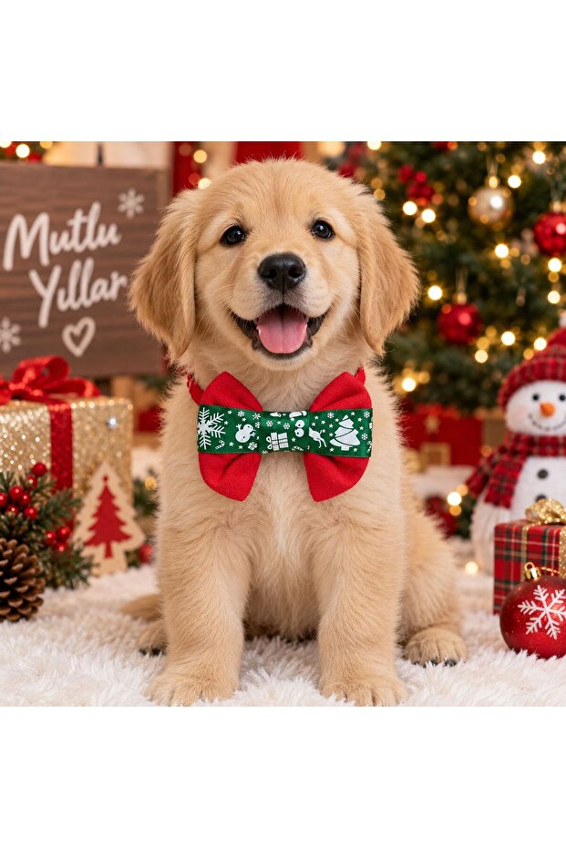 Red Christmas Themed Dog Bow Tie Cat Bow Tie (1-50kg)