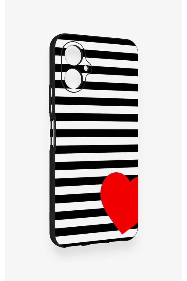 Omix X5 Compatible Striped Red Heart Patterned Silicone Case