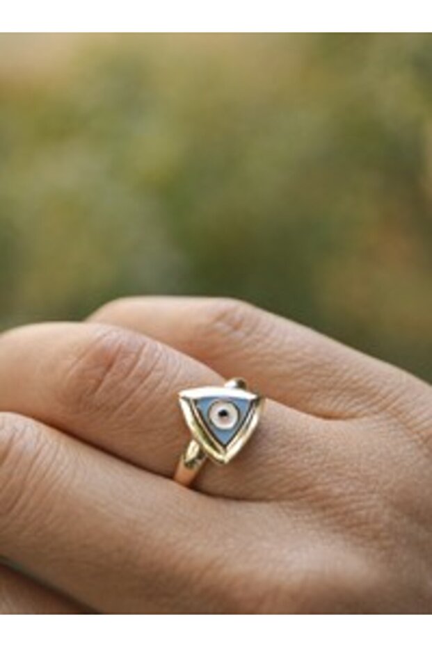 Enamel ring - gold color -