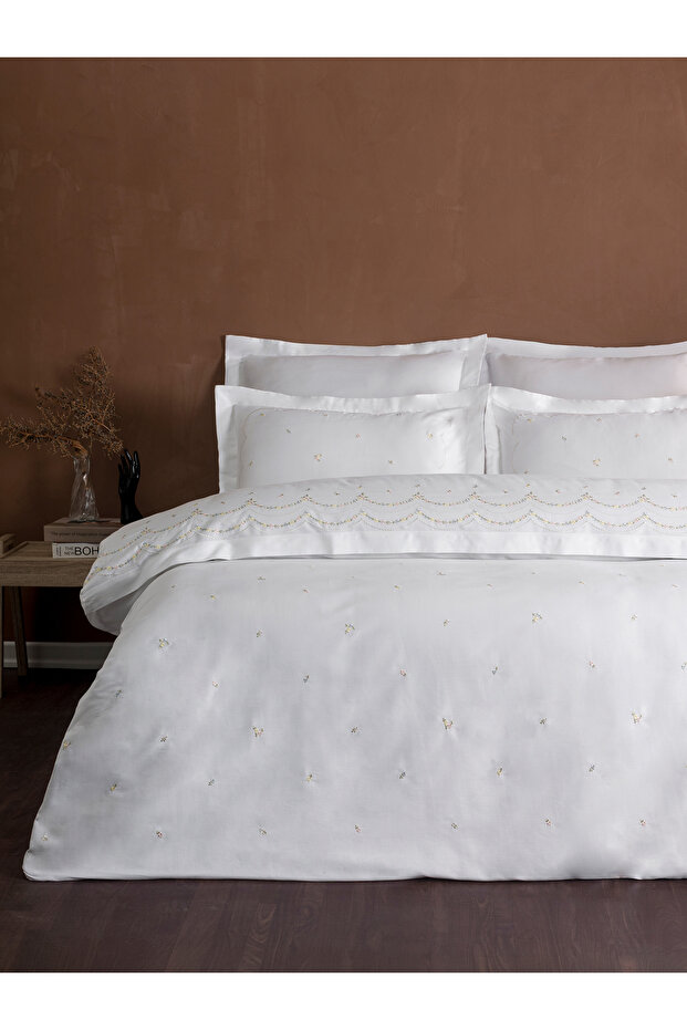 Grace Embroidered Cotton Satin Double Duvet Cover Set