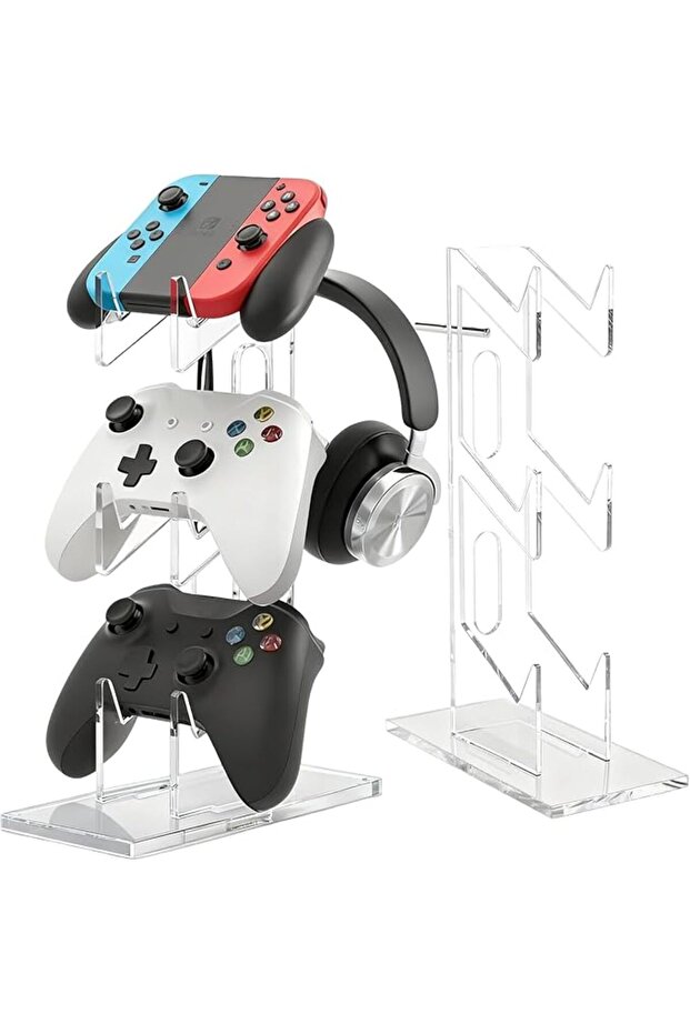 حامل وحدة التحكم ثلاثي الطبقات وحامل سماعة الرأس من DHB، ملحقات ألعاب لـ PS5 و PS4، متعدد الاستخدامات