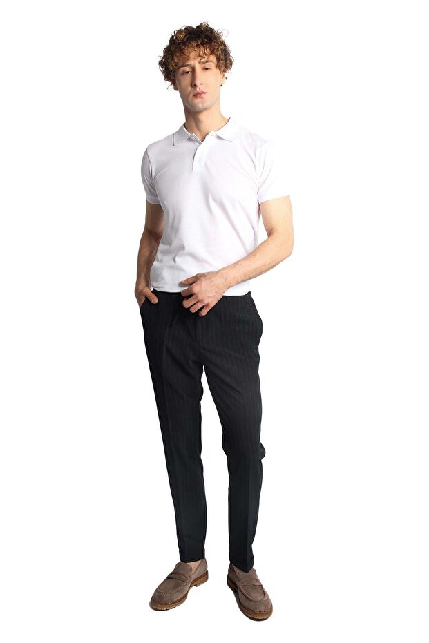 Navy Blue Standard Fit Dynamic Fit Pants
