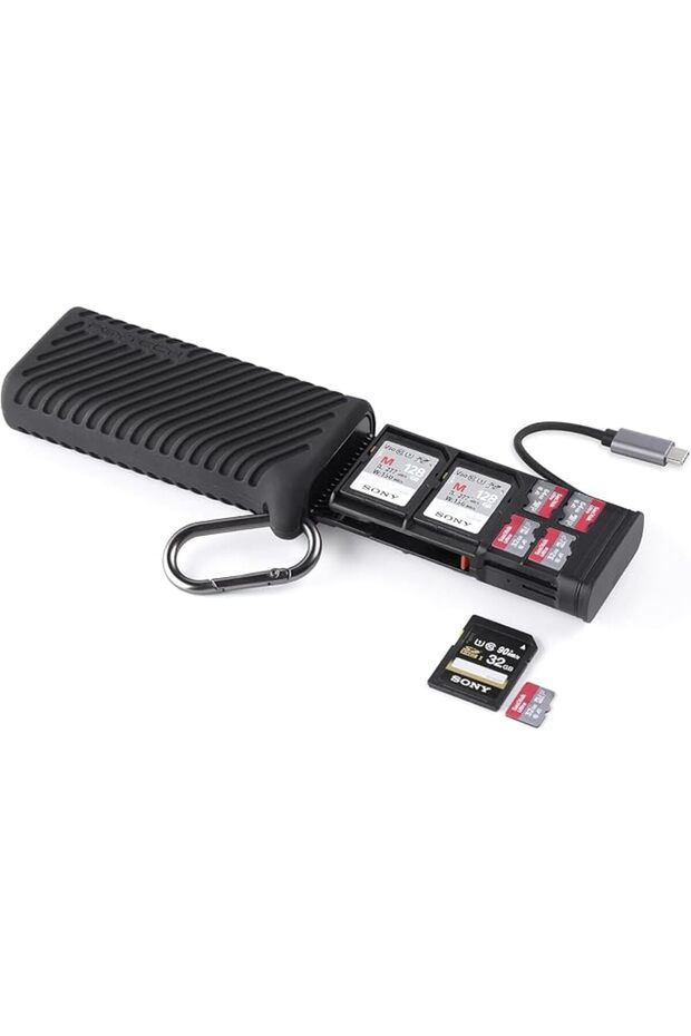 قارئ بطاقات SD عالي السرعة 2 في 1 من CreateMate بسرعة 312 ميجابايت/ثانية، محول USB 3.1 نوع C، يدعم UHS-II وSD 4.0 / Mi