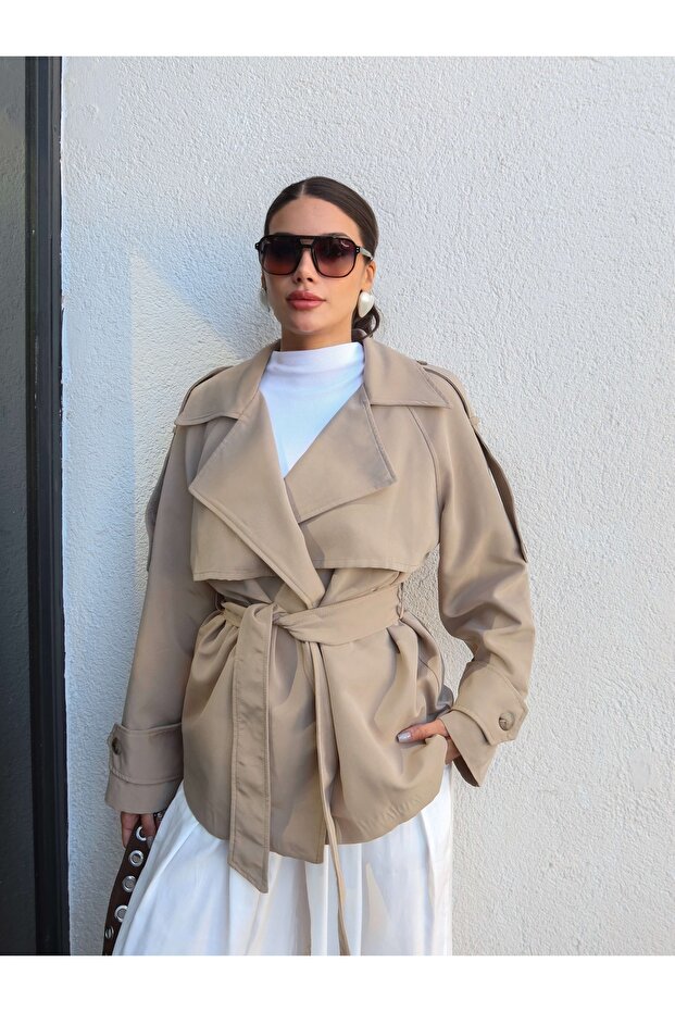 Lined Belted Trench Coat